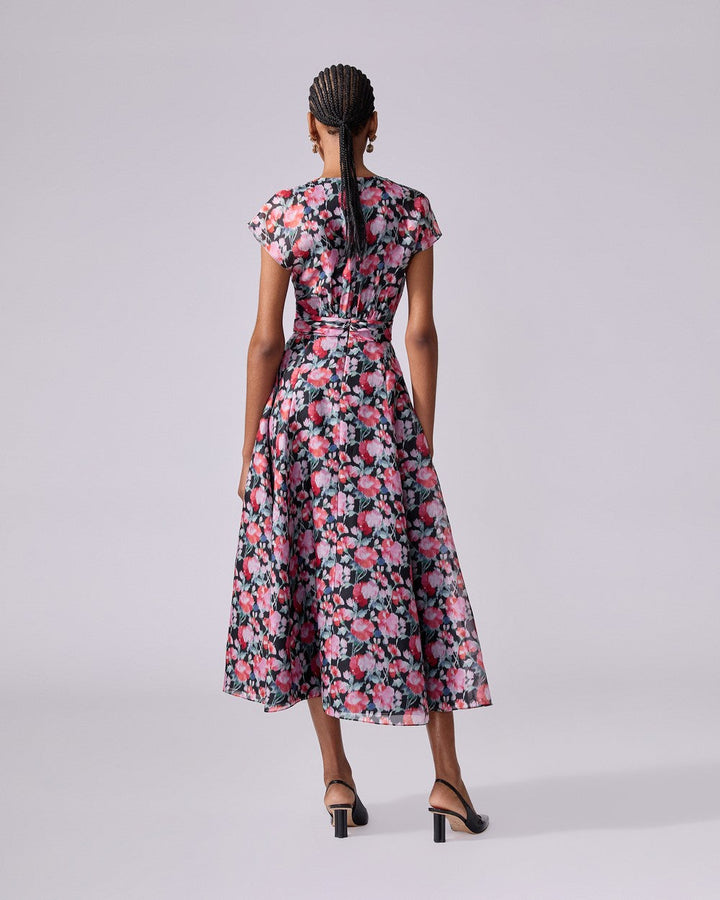 Đầm Midi Cổ V Tay Lỡ