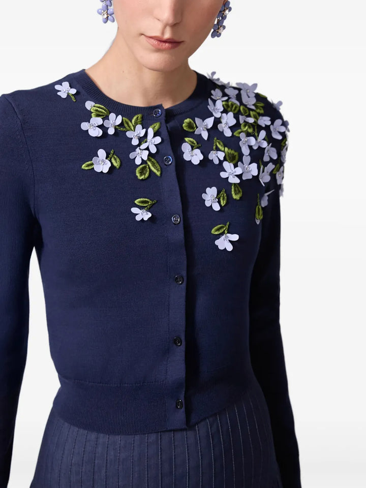 Áo khoác cardigan thêu chỉ