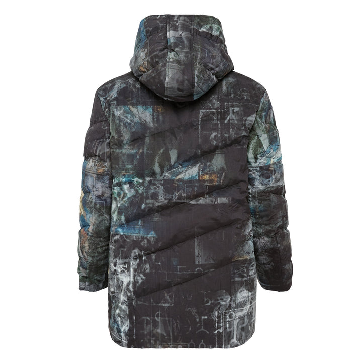 Diagonal Padded Hooded Jacket