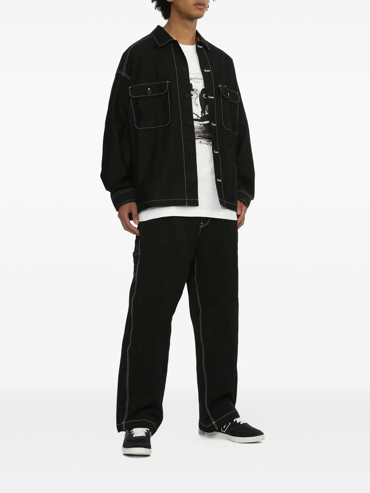 Áo khoác blouson nhuộm màu bằng vải satin cotton