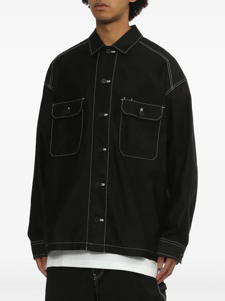 Áo khoác blouson nhuộm màu bằng vải satin cotton