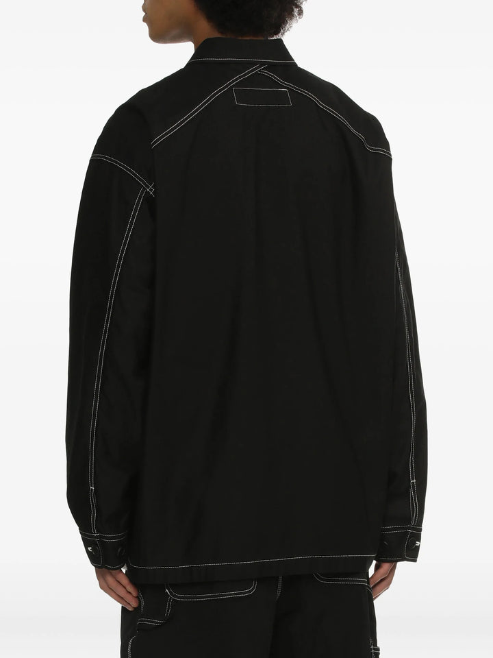 Áo khoác blouson nhuộm màu bằng vải satin cotton