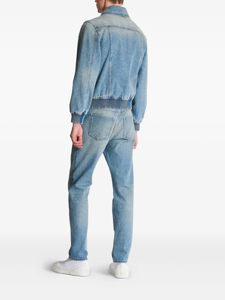 Áo khoác denim có lót Wchain màu xanh