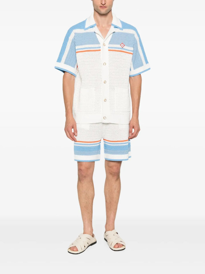 Áo sơ mi giả đan móc