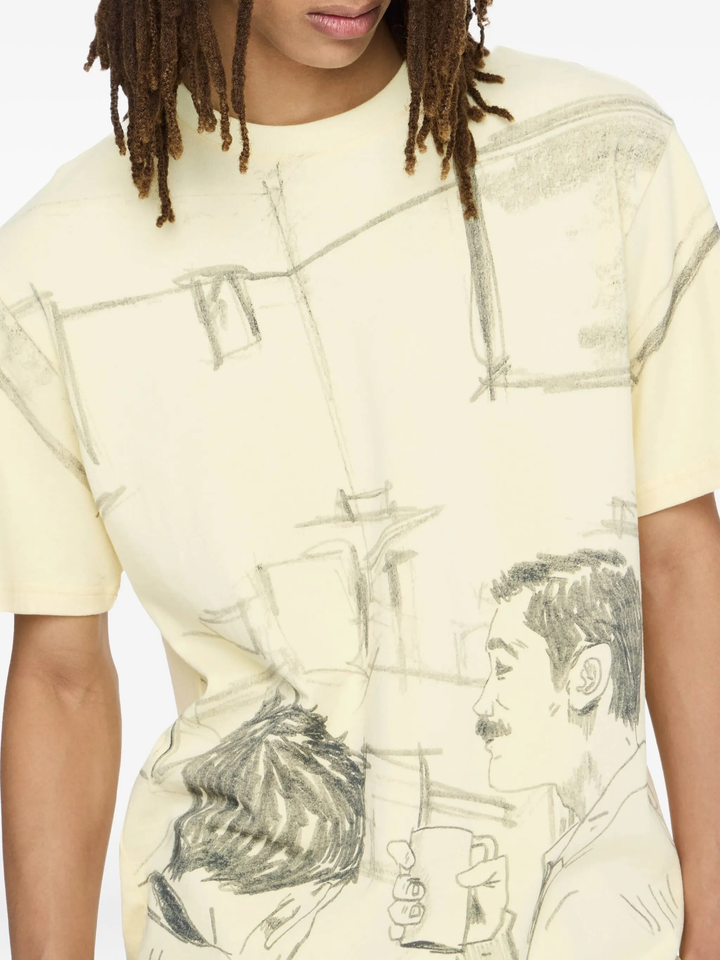 Áo thun in họa tiết quán cà phê toàn bộ