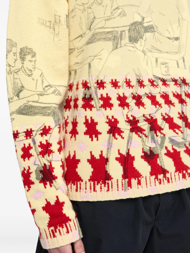 Áo len Jacquard in họa tiết