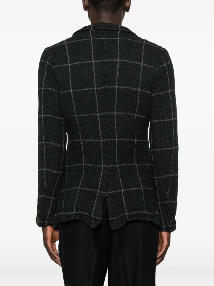 Áo khoác kẻ ô cửa sổ bằng len