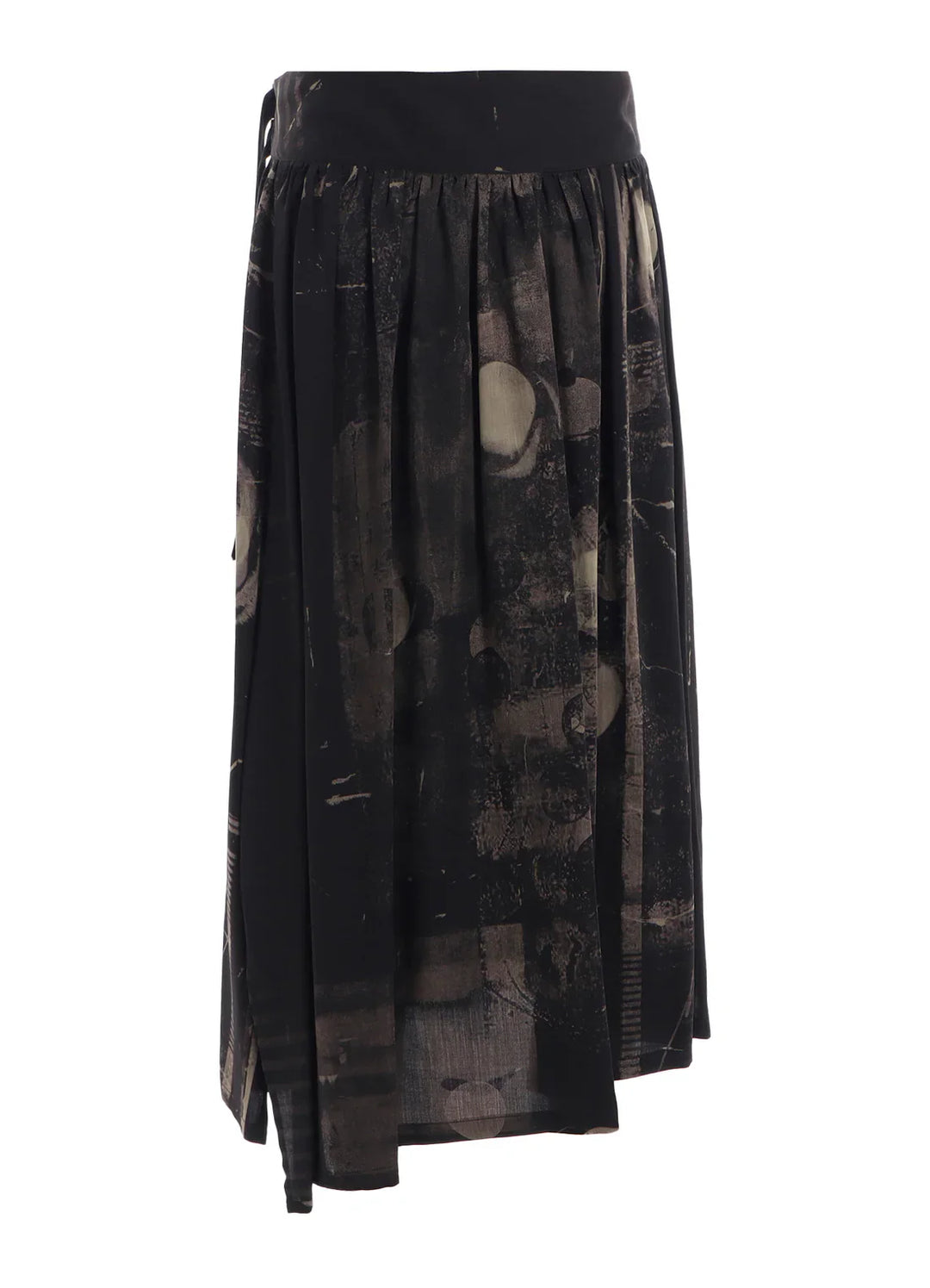 Dungeree Twill Asymmetric Gather Skirt