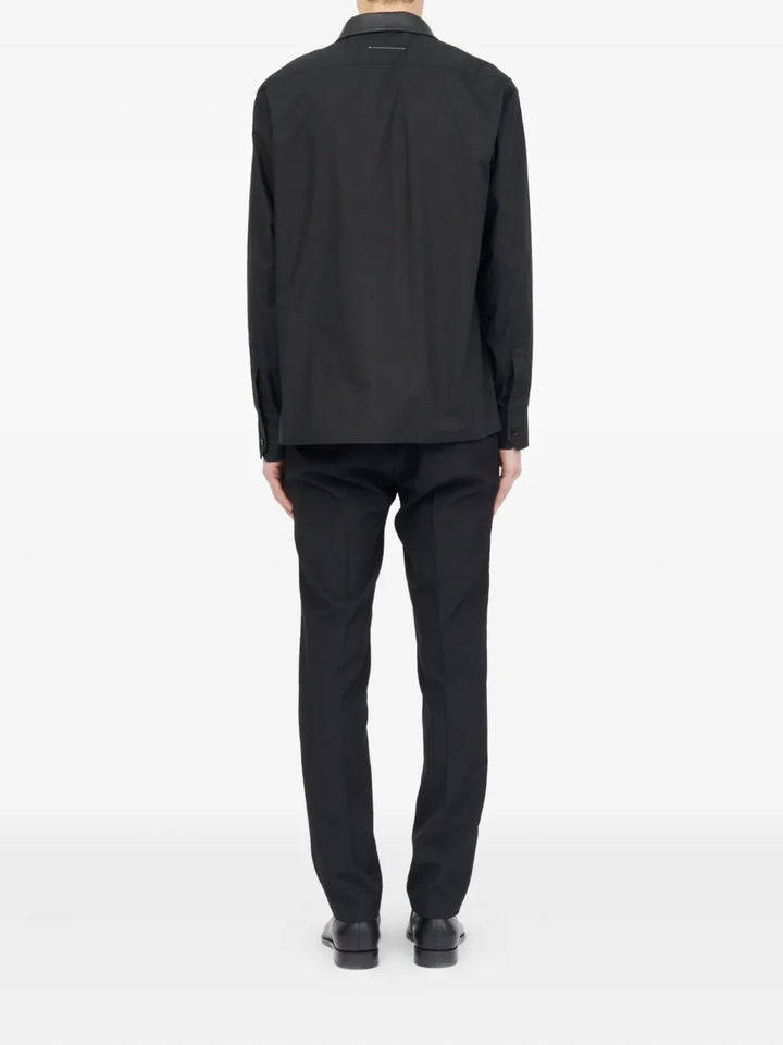 Cotton Poplin + Faux Leather Jacket