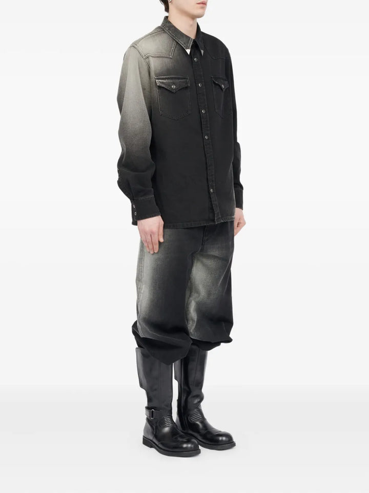 Áo Sơ Mi Dài Tay Denim Đen