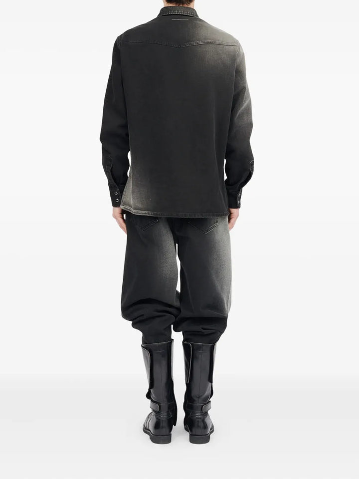 Áo Sơ Mi Dài Tay Denim Đen