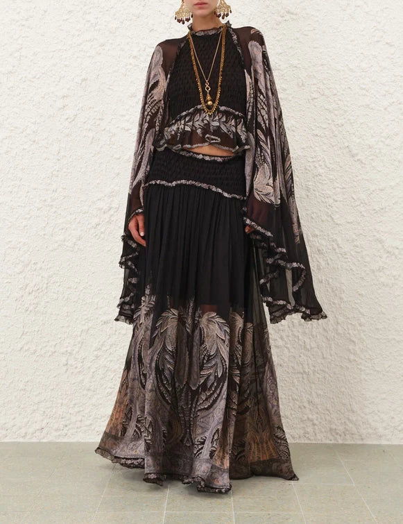 Chân váy Maxi Burnout Huyền Bí