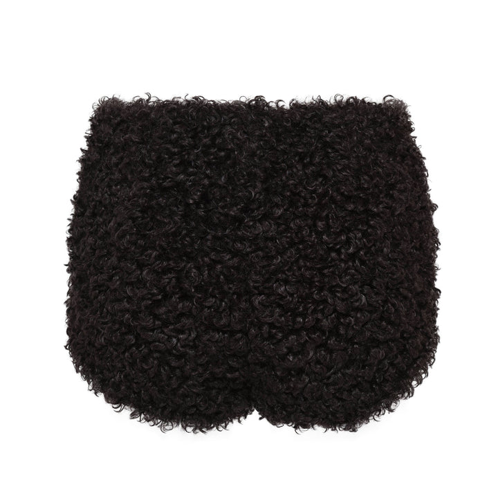 Black Faux Fur Micro Shorts