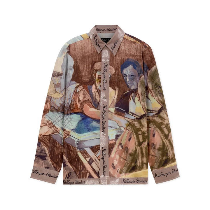 Dominos Printed Button Up Shirt