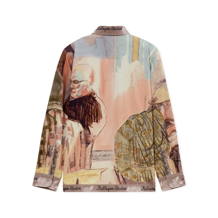 Dominos Printed Button Up Shirt