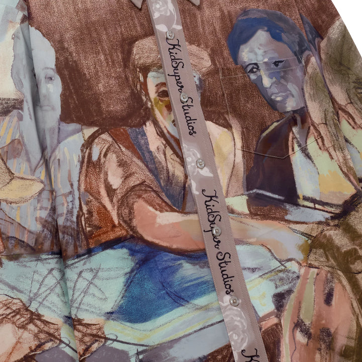 Dominos Printed Button Up Shirt