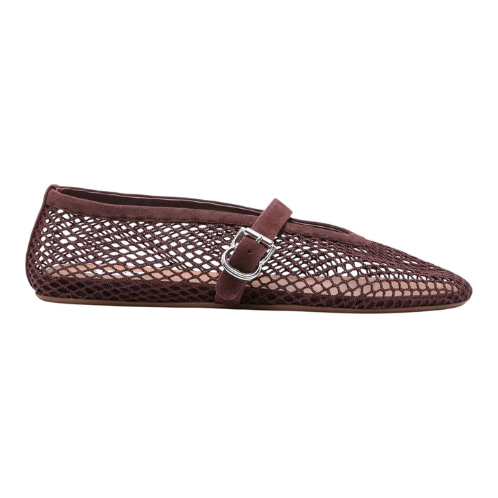 Club21 - ALAIA - Ballet Flats Mesh Suede - FLAT SHOES - Burgundy