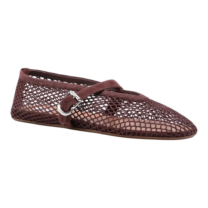 Club21 - ALAIA - Ballet Flats Mesh Suede - FLAT SHOES - Burgundy