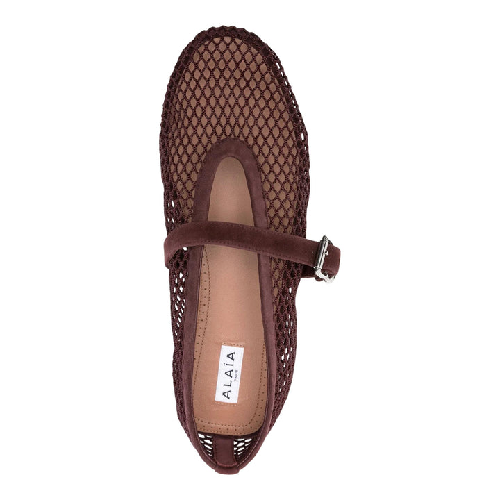 Club21 - ALAIA - Ballet Flats Mesh Suede - FLAT SHOES - Burgundy