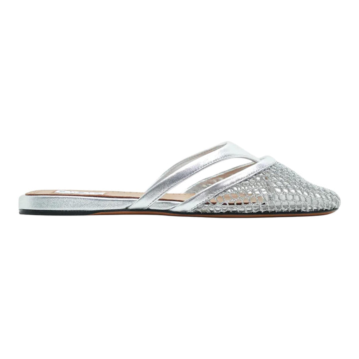 Club21 - ALAIA - Fishnet Mules - FLAT SANDALS - Silver