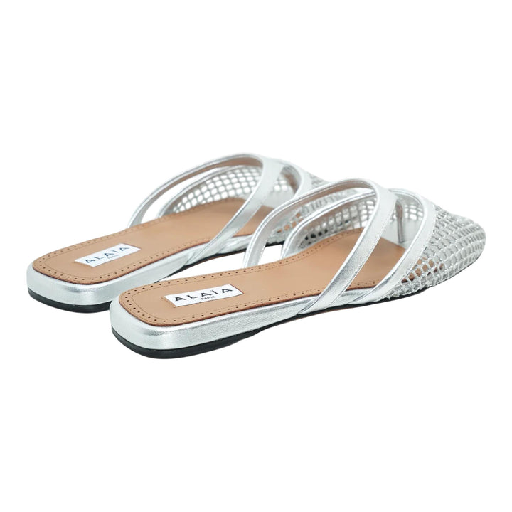 Club21 - ALAIA - Fishnet Mules - FLAT SANDALS - Silver