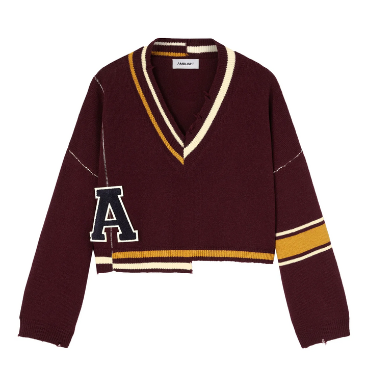 Áo len V cổ rib hỏng