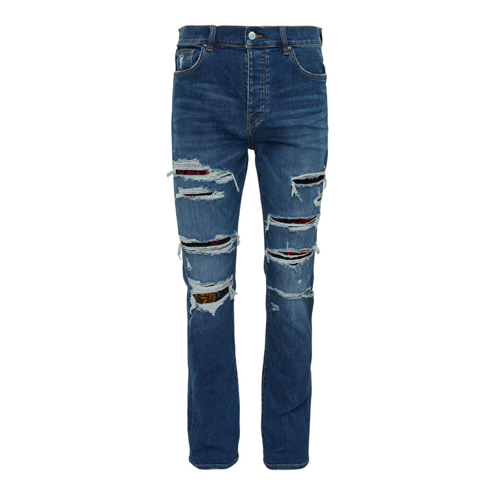 Club21 - AMIRI - Floral Velvet Slim Thrasher - JEANS - Indigo