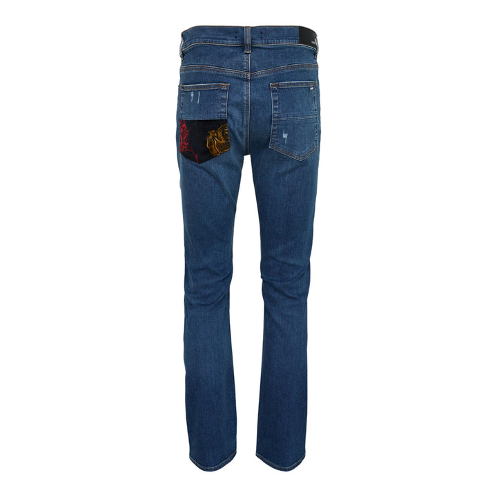 Club21 - AMIRI - Floral Velvet Slim Thrasher - JEANS - Indigo