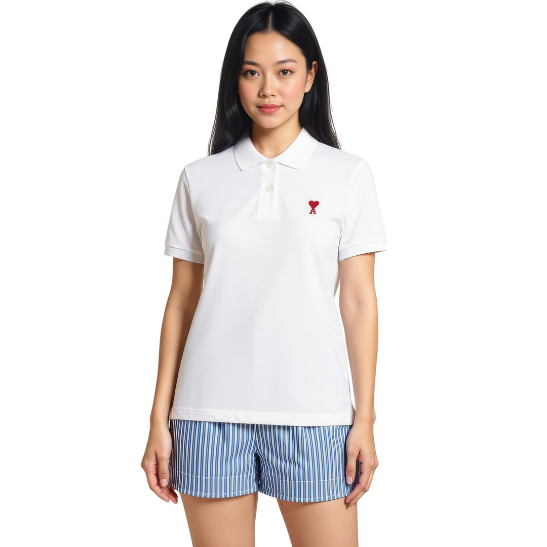 Club21 - AMI - Ami De Coeur Polo Shirt - POLOS - White