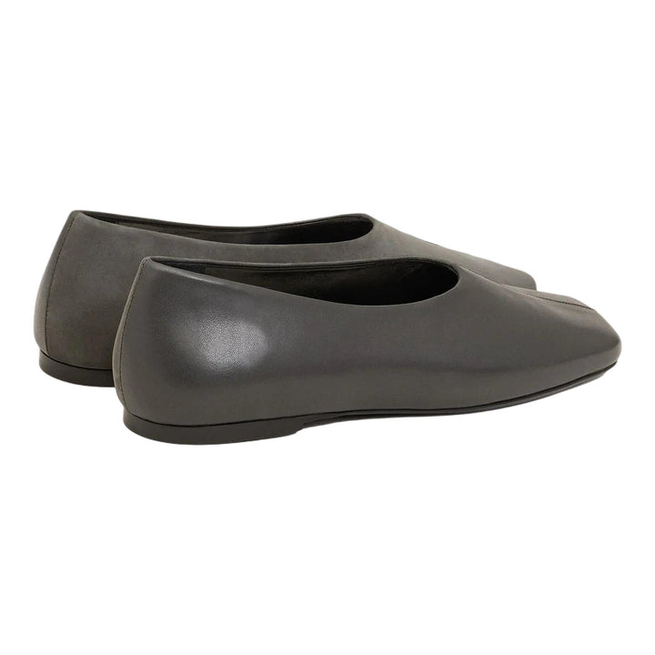 Club21 - AMI - Ballerinas Satiny Smooth Leather - FLAT SANDALS - Charcoal