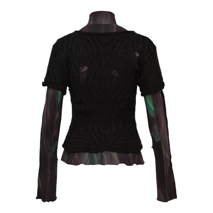 Club21 - Andersson Bell - Cap Sleeve Sweater Layered Top - KNIT TOPS - Black