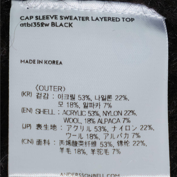 Club21 - Andersson Bell - Cap Sleeve Sweater Layered Top - KNIT TOPS - Black