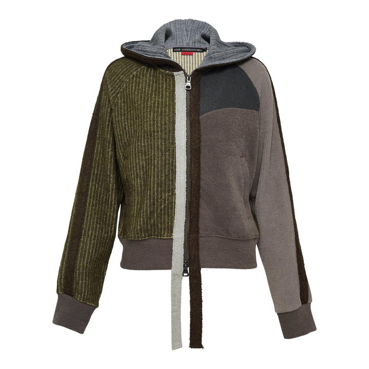 Club21 - Andersson Bell - Color Blocked Knit Hoodie Zip - SWEATERS - Green