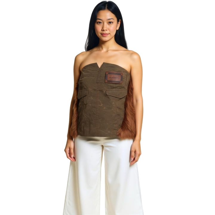 Club21 - Andersson Bell - Custom Bustier Tank Top - TANK TOPS - Brown