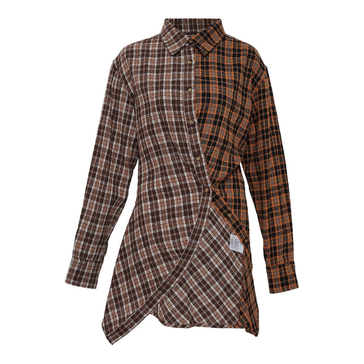 Club21 - Andersson Bell - Twist Check Shirt - BLOUSES - Brown