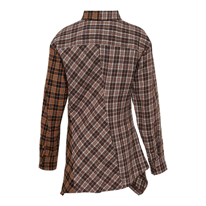 Club21 - Andersson Bell - Twist Check Shirt - BLOUSES - Brown