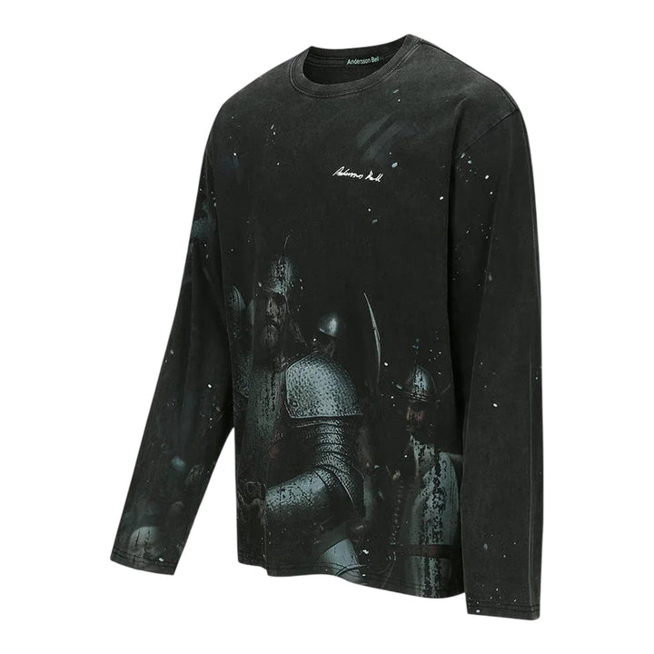 Club21 - Andersson Bell - Unisex Knight Printed Long Sleeve Tee - TEES - Charcoal