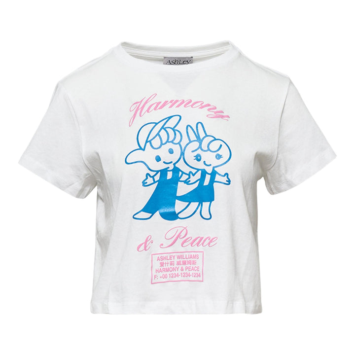 Club21 - Ashley Williams - White Cropped T-Shirt - TEES - White