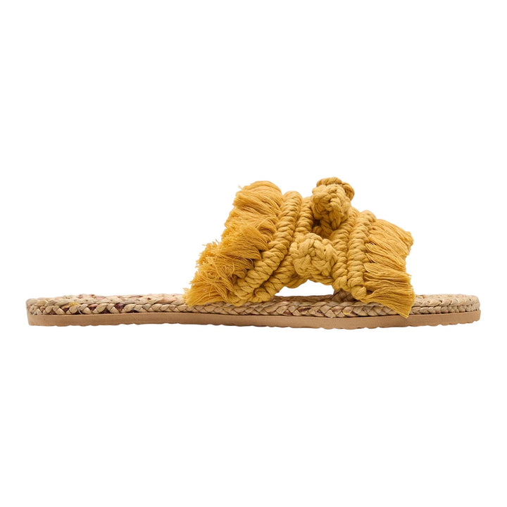 Club21 - BAANSTRAW - Macrame Slippers - SANDALS - Yellow