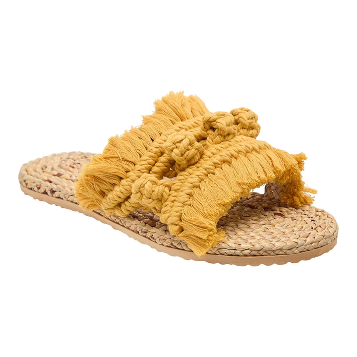 Club21 - BAANSTRAW - Macrame Slippers - SANDALS - Yellow