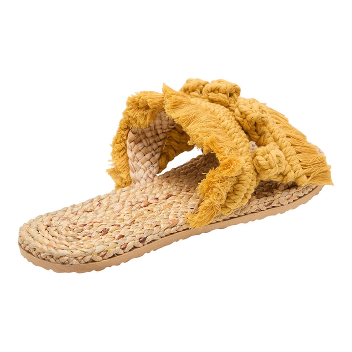 Club21 - BAANSTRAW - Macrame Slippers - SANDALS - Yellow