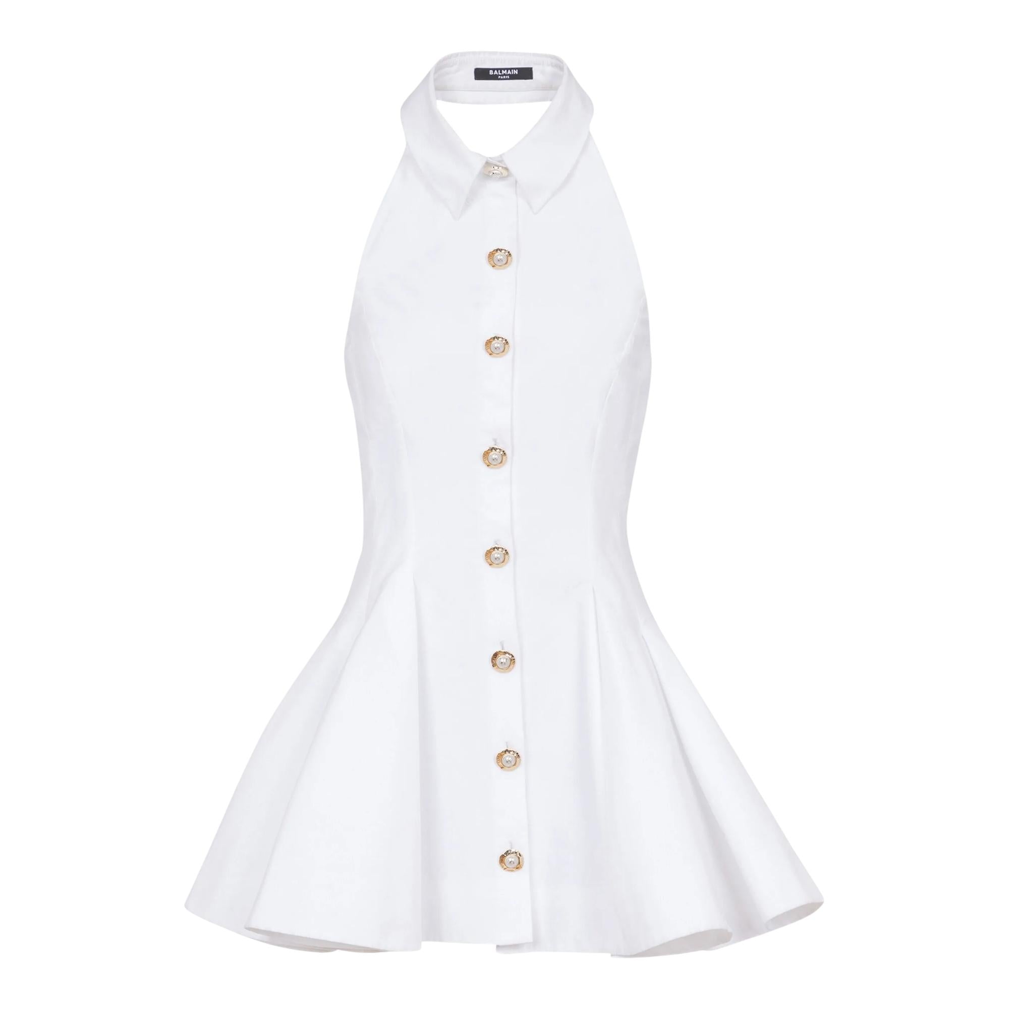 Halterneck Popeline Flare Dress