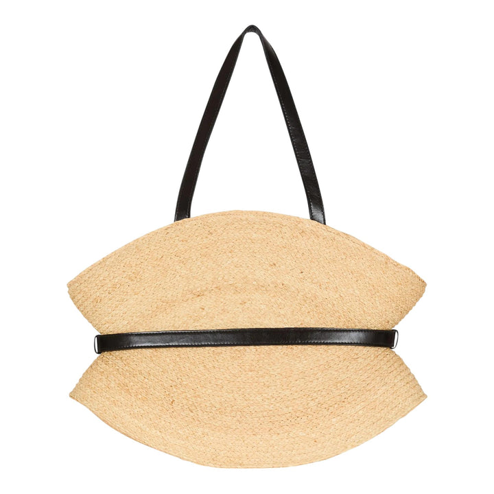 Club21 - Balmain - Shuffle Medium Raffia Calfskin - HANDBAGS - Beige