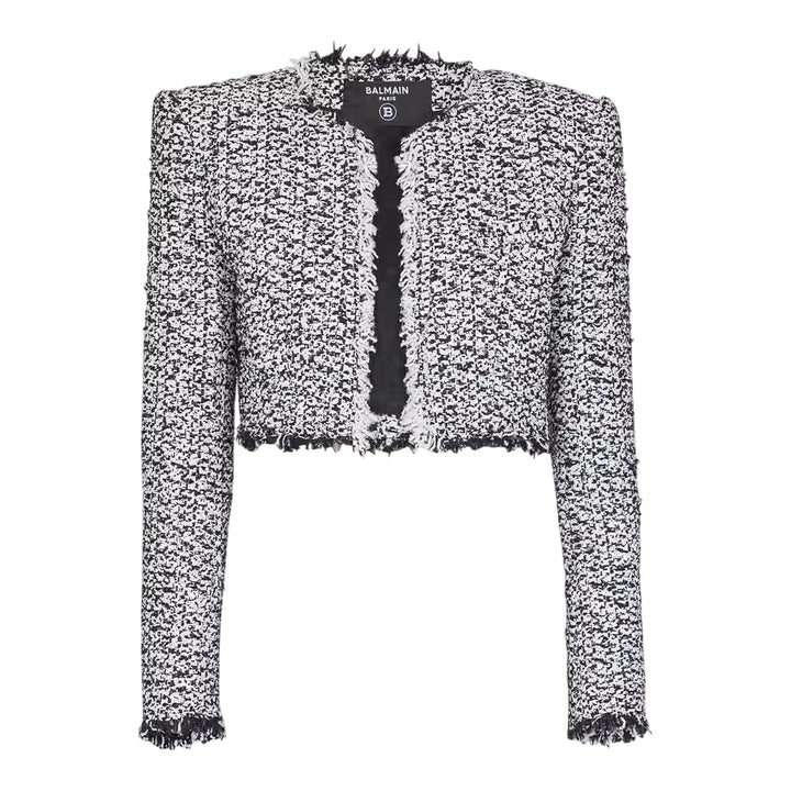Club21 - Balmain - Side To Side Cropped Tweed Jacket - BLOUSON - Black