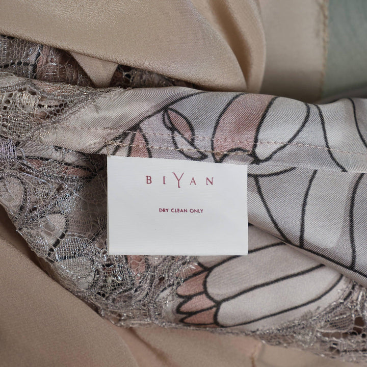 Club21 - Biyan - Beaded Mix Lace And Twill Silk Top - WOVEN TOPS - Beige