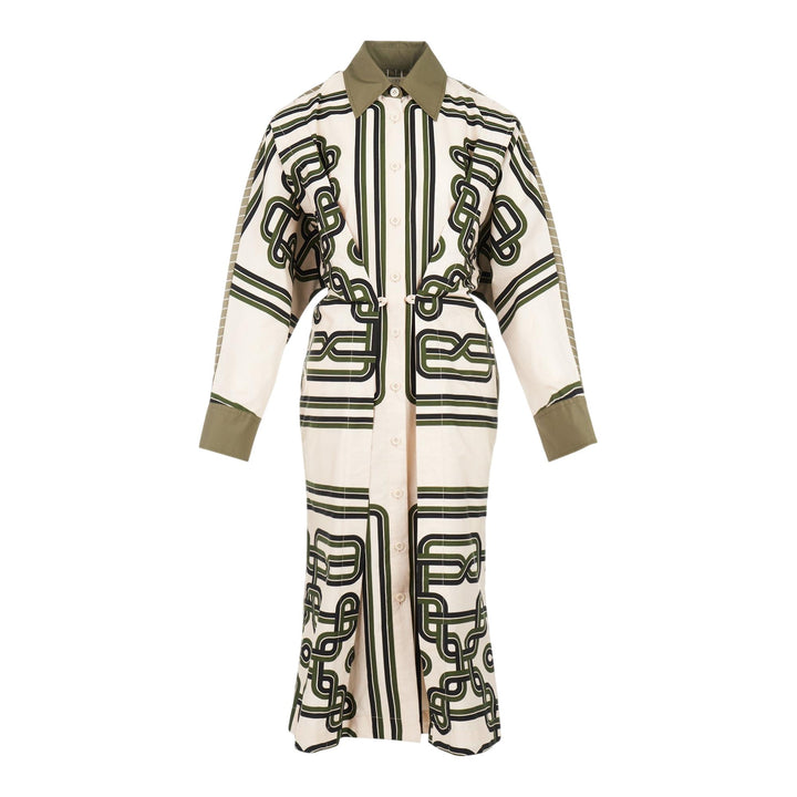 Club21 - Biyan - Cotton Print Mid Length Long Sleeve Dress - DRESSES - Off-White