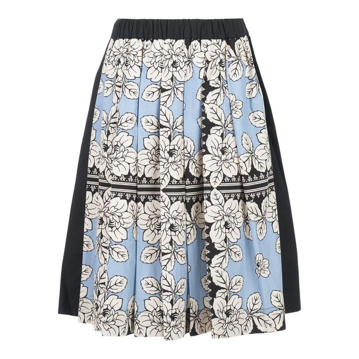 Club21 - Biyan - Cotton Print Pleated Knee Length Skirt - SKIRTS - Blue