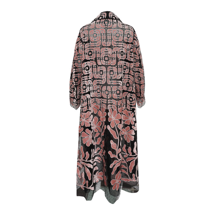 Club21 - Biyan - Dot Tulle Coat With Velvet Embroidery - COATS - Black