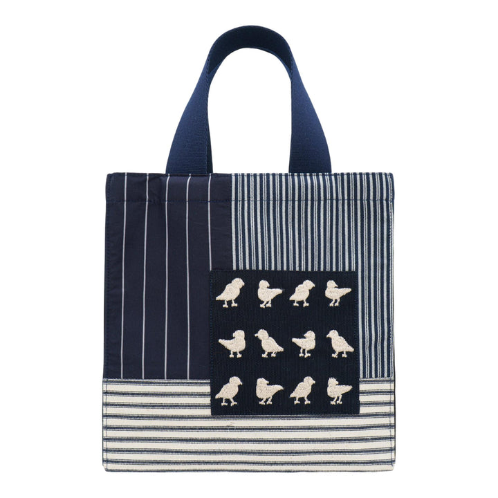 Club21 - Biyan - Embroidered Mix Stripe Denim Bag - HANDBAGS - Navy
