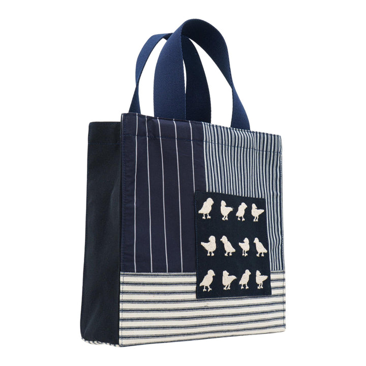 Club21 - Biyan - Embroidered Mix Stripe Denim Bag - HANDBAGS - Navy